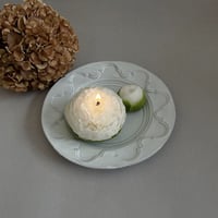フラワーキャンドル "peony -深山の雪"【受注生産】