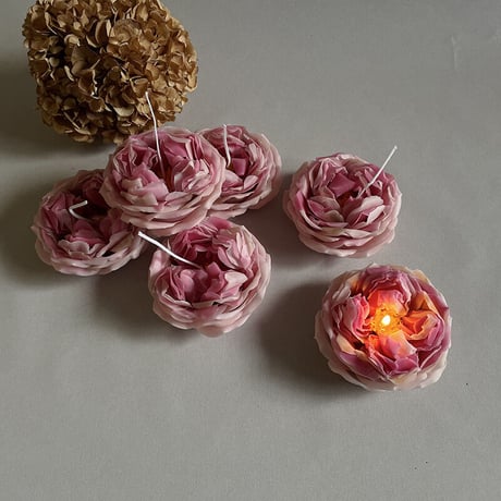 フラワーキャンドル "rose pompadour"【受注生産】