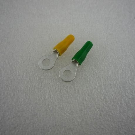 20個セット  1.5-2.5mm2 線用 丸端子  黄/緑 絶縁キャップ付き  ( ZHW-446 )