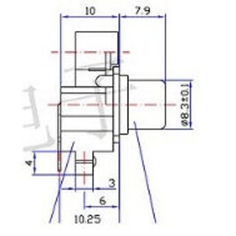 取付穴付き DIP TYPE 2P RCA SOCKET  ( ZHW-813 )