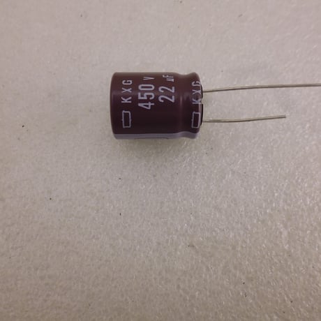 22μF / 450V 立形電解コンデンサ  日本ケミコン製  ( ZHW-254 )