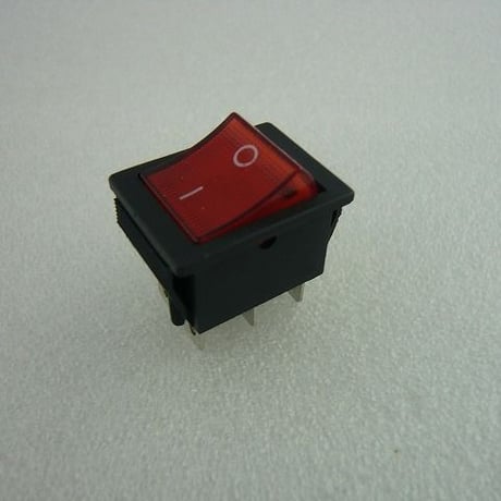 5個セット XW-604-R 角型ロッカースイッチ 赤 ネオン管付  ( ZHW-843 )