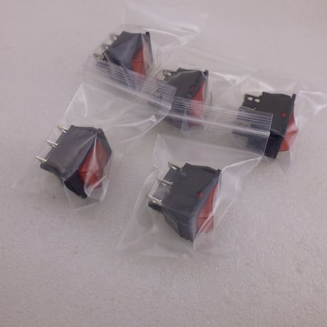 5個セット XW-604-R 角型ロッカースイッチ 赤 ネオン管付  ( ZHW-843 )