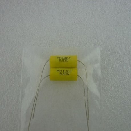 2個セット  0.001μF(102) / 630V チューブラ型FILMコンデンサ ( ZHW-309 )