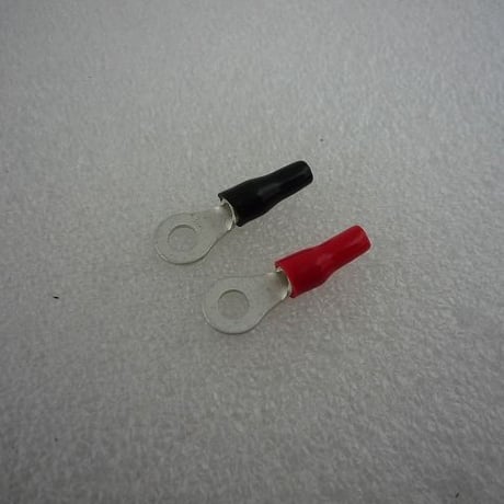 20個セット  1.5-2.5mm2 線用 丸端子 赤/黒 絶縁キャップ付き  ( ZHW-445 )