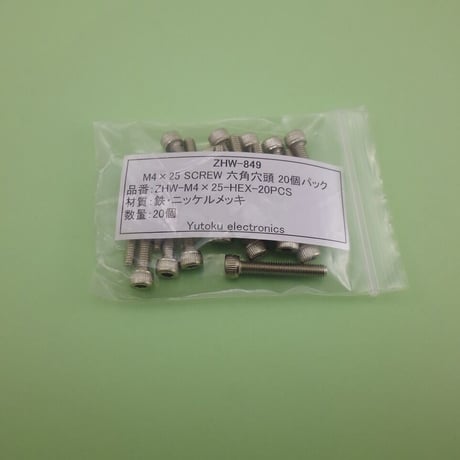 20本セット M4×25  SCREW 六角穴頭  ( ZHW-849 )