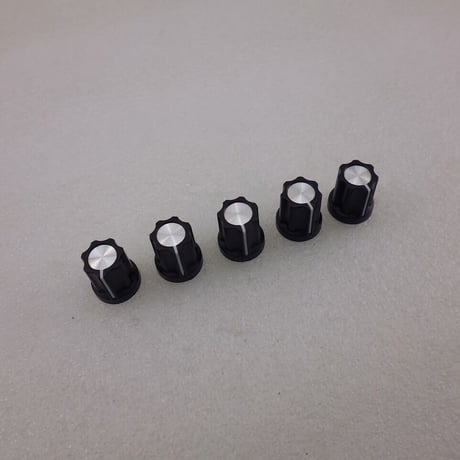 5個セット  ローレット軸用 15mm (小)  黒ツマミ  ( ZHW-772 )