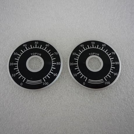 2枚セット  Φ40 可変抵抗器（ボリュ-ム）用銘板  ( ZHW-469 )