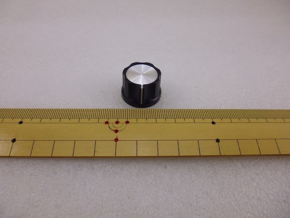 5個セット ローレット軸用 25mm (大) 黒ツマミ ( ZHW-774 ) |
