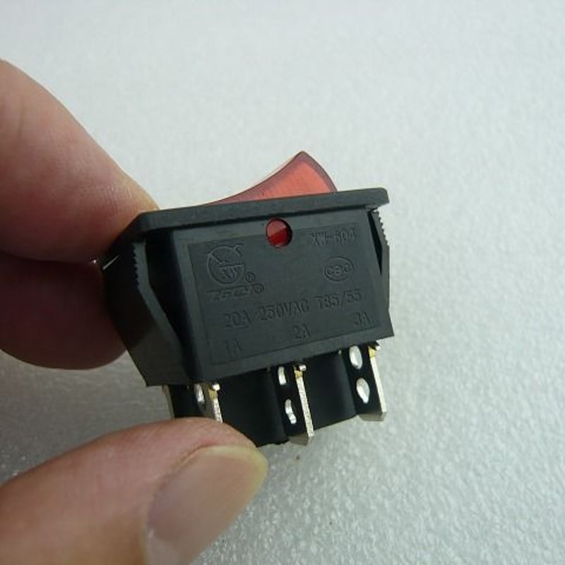 XW-604-R 角型ロッカースイッチ 赤 ネオン管付 ( ZHW-018 ) | 高品質低