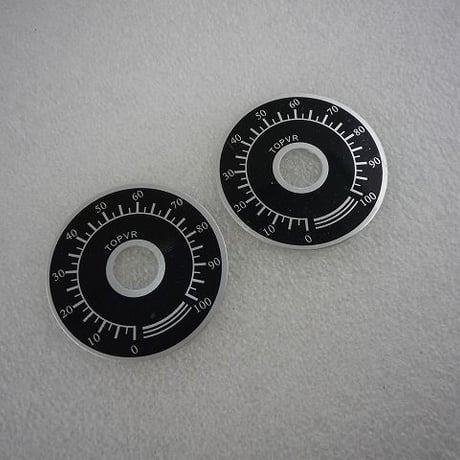 2枚セット  Φ40 可変抵抗器（ボリュ-ム）用銘板  ( ZHW-469 )