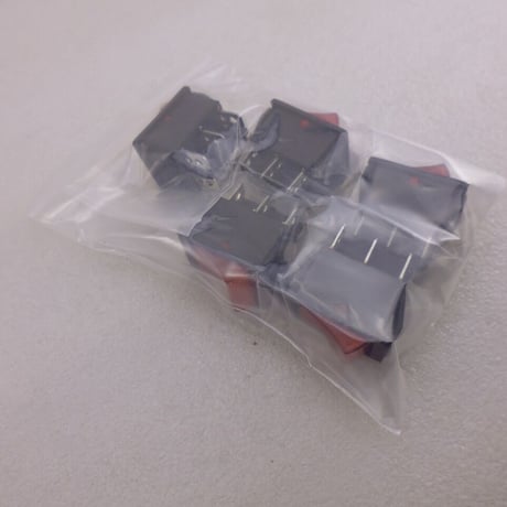 5個セット XW-604-R 角型ロッカースイッチ 赤 ネオン管付  ( ZHW-843 )