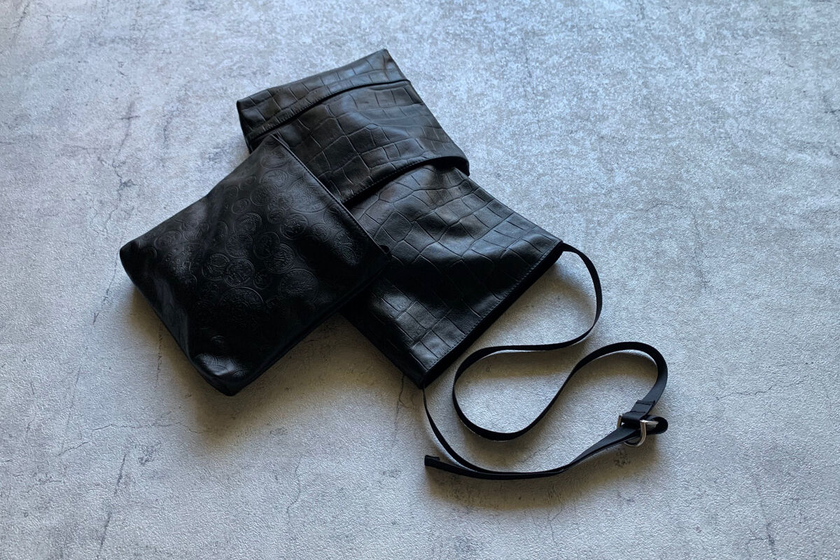 ARUMO レザーショルダーバッグD / ブラック＋クロコ | ARUMO