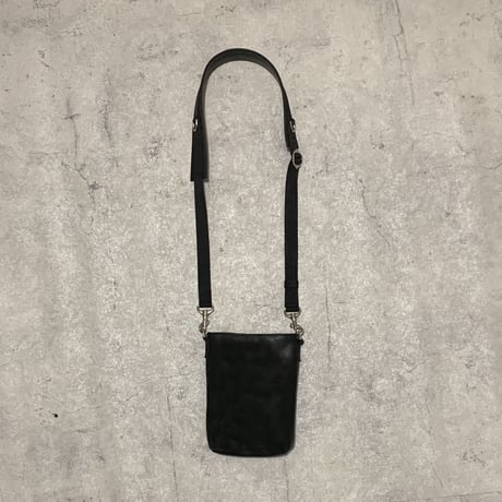 ARUMO  ミニレザーショルダーバッグD + レザーストラップN /  ブラック