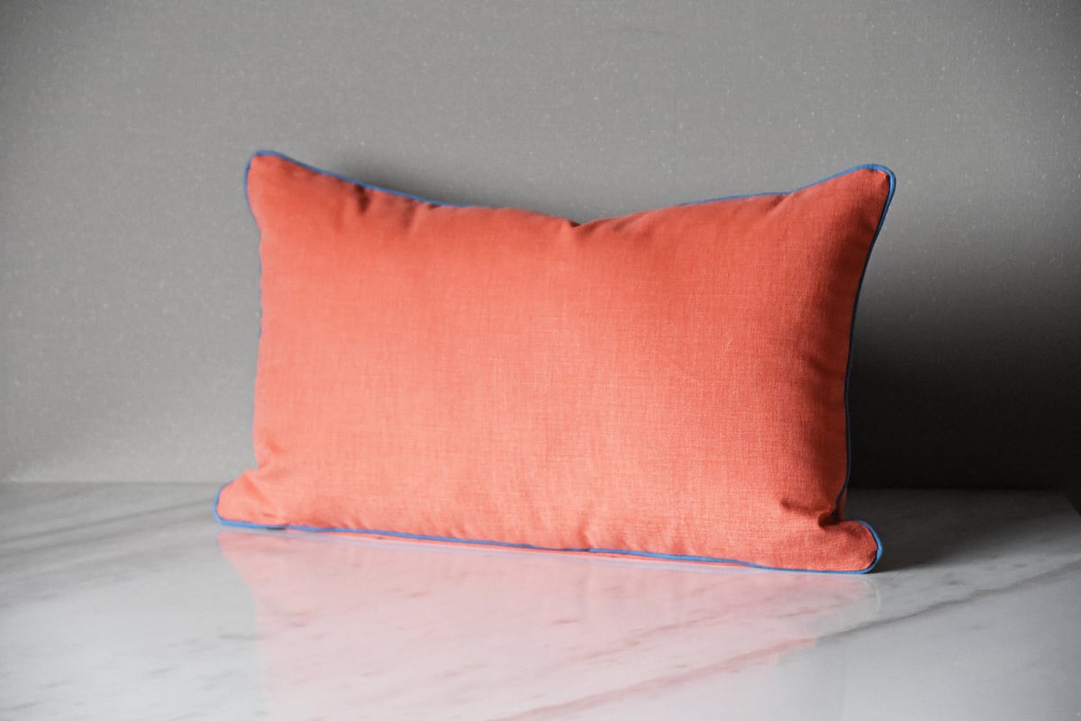 Piping Cushion rectangle テラコッタオレンジ パイピングクッション 5