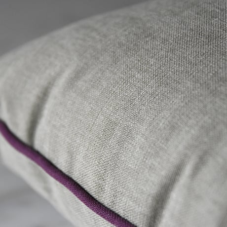 Piping Cushion rectangle  ライトグレー パイピングクッション 55×35cm 長方形 横長クッション ロングクッション ホテルライク アクセント 背あて 腰あて