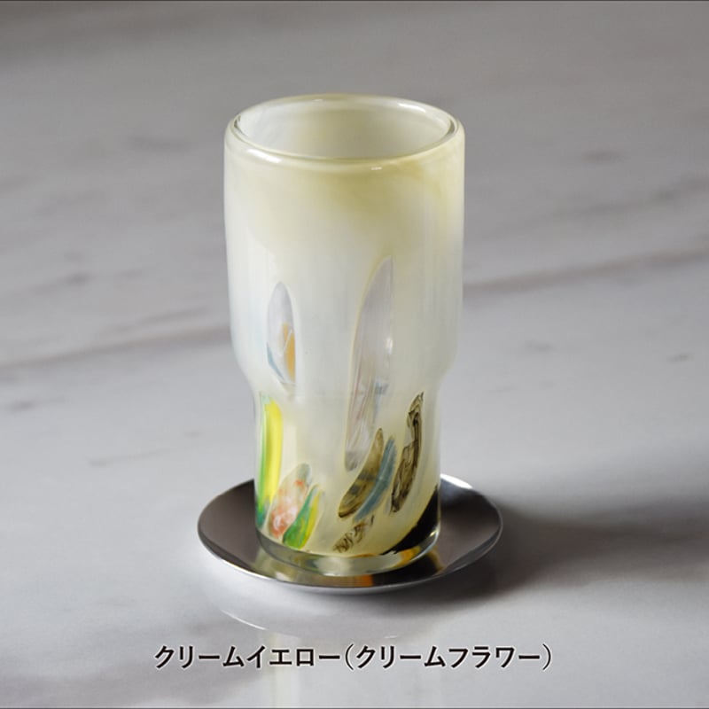 DGガラスステップロングポット＆ソーサー 植木鉢 ガラス鉢 プランター