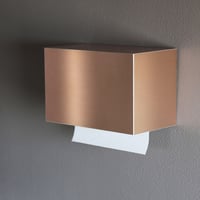 ペーパータオルホルダー Paper Towel Dispenser コッパー ヘアラインメタル調 小判 中判 壁掛け ペーパータオル ケース ディスペンサー トイレ 洗面所 業務用 ゴールド おしゃれ