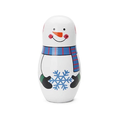 Snowman Family スノーマンファミリー マトリョーシカ インテリア 雪だるま 置物 オブジェ 人形 木のおもちゃ クリスマス 冬 ハンドペイント 雑貨 ギフト プレゼント 入れ子