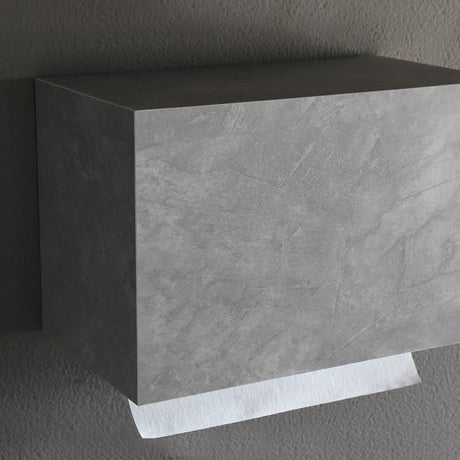 ペーパータオルホルダー Paper Towel Dispenser モルタル調 グレー モノトーン 小判 中判 壁掛け ペーパータオル ケース ディスペンサー トイレ 洗面所 業務用 おしゃれ 手拭き