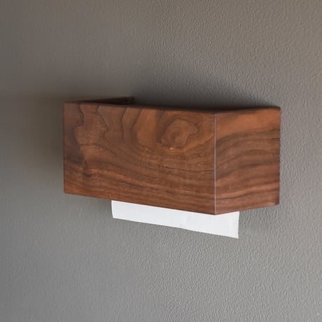 ペーパータオルホルダー Paper Towel Dispenser 天然木 ウォールナット ミニ 木製 木目 小判 壁掛け ペーパータオル ケース ディスペンサー トイレ 洗面 業務用 おしゃれ