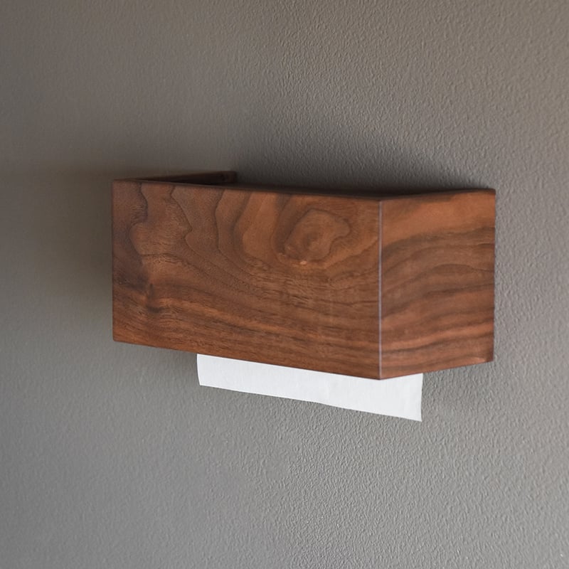 ペーパータオルホルダー Paper Towel Dispenser 天然木 ウォールナット