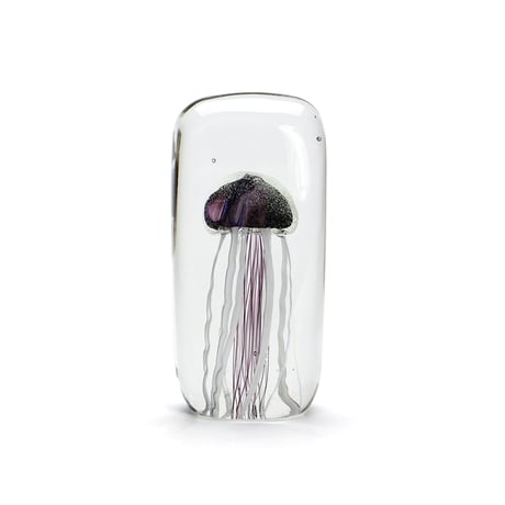 Jellyfish Paper Weight【Tall/Purple】ジェリーフィッシュ ペーパー ウェイト ガラス オブジェ 置物 くらげ ハンドメイド クラゲ  飾り 重し 文鎮 海月 気泡