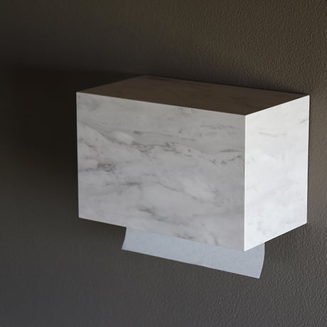 ペーパータオルホルダー Paper Towel Dispenser 大理石調 ホワイト 白 石目 石調 小判 中判 壁掛け ペーパータオル ケース ディスペンサー トイレ 洗面所 業務用 おしゃれ