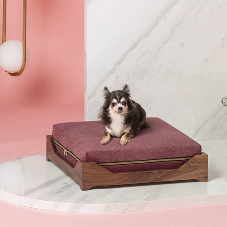 COMODO ベッド ウォールナット材 ペット家具 天然木 ペットベッド ペットクッション ペット用品 犬 猫 ねこ くつろぎスペース 寝心地抜群 犬用ベッド おしゃれ 犬のベッド ペットソファ