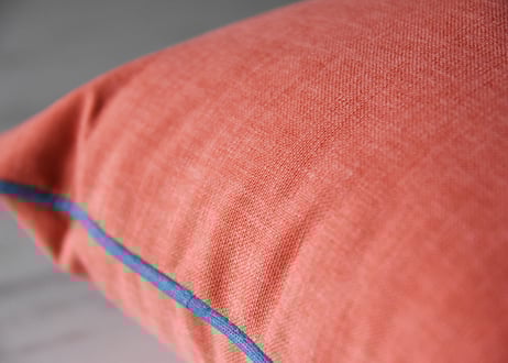 Piping Cushion rectangle / テラコッタオレンジ（パイピングクッション 長方形 クッション インテリア  バイカラー シンプル アクセント)