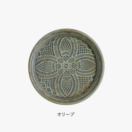 Resat ラウンドコースター ※２枚セット レサト コースター 直径10cm レース柄 樹脂 プラスチック おしゃれ 丸 円形 アクセサリートレイ ダイニング キッチン ギフト プレゼント 食卓