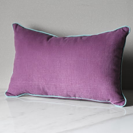 Piping Cushion rectangle  パープル パイピングクッション 55×35cm 長方形 横長クッション ロングクッション ホテルライク アクセント 背あて 腰あて