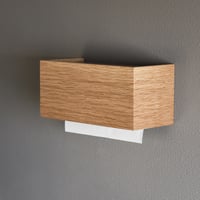 ペーパータオルホルダー Paper Towel Dispenser 天然木 オーク ミニ 木製 木目 小判 壁掛け ペーパータオル ケース ディスペンサー トイレ 洗面所 業務用 おしゃれ 手拭き
