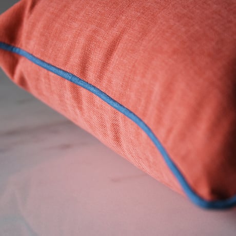 Piping Cushion rectangle テラコッタオレンジ パイピングクッション 55×35cm 長方形 横長クッション ロングクッション ホテルライク アクセント 背あて 腰あて