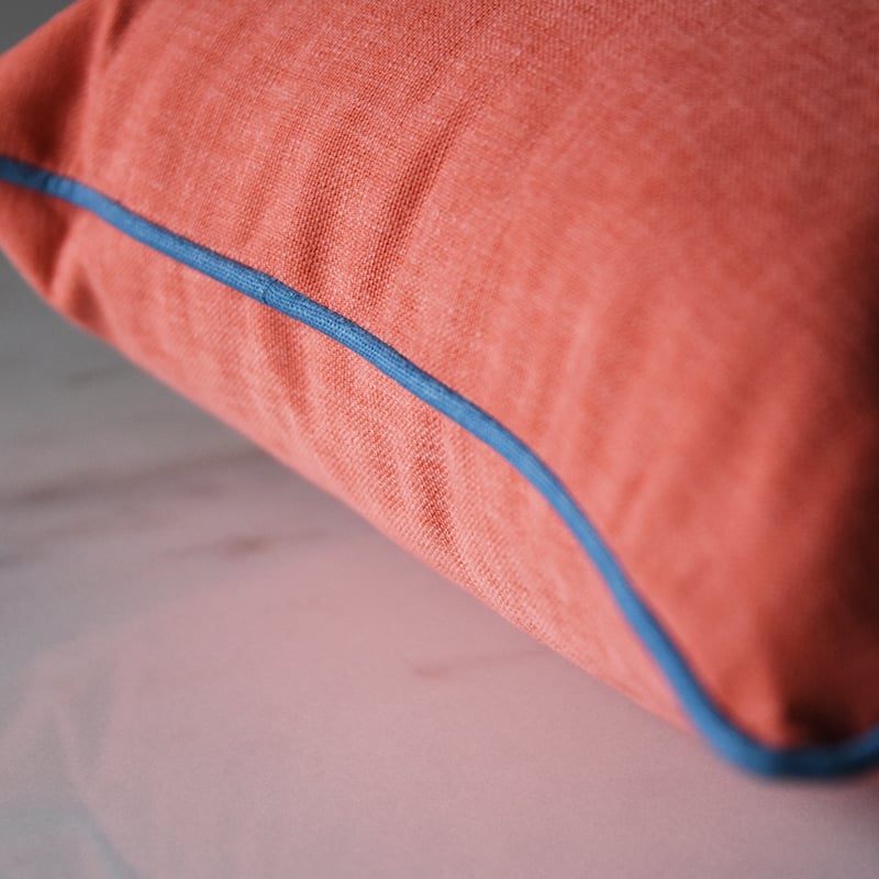 Piping Cushion rectangle テラコッタオレンジ パイピングクッション 5
