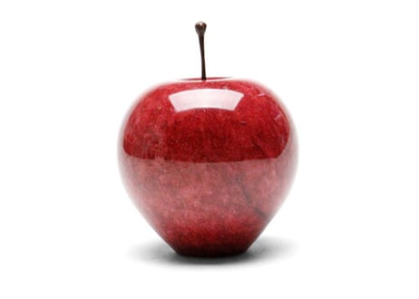 Marble Apple 【Red】Ｌサイズ（マーブルアップル L・天然大理石・オブジェ・ペーパーウェイト・りんご）