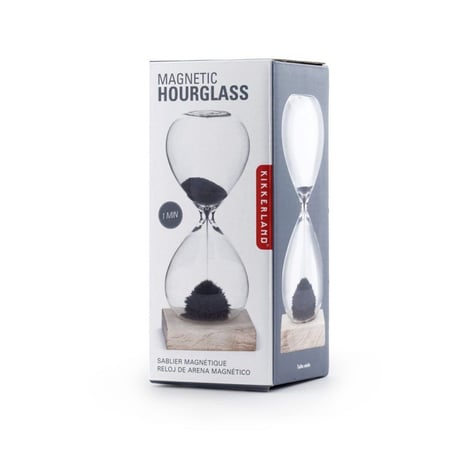 Magnetic Hourglass マグネティックアワーグラス 砂時計 1分 KIKKERLAND キッカーランド ガラス 磁石 砂鉄 マグネット オブジェ 置物 インテリア雑貨 ディスプレイ