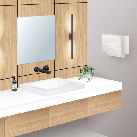 ペーパータオルホルダー Paper Towel Dispenser 大理石調 ホワイト 白 石目 石調 小判 中判 壁掛け ペーパータオル ケース ディスペンサー トイレ 洗面所 業務用 おしゃれ