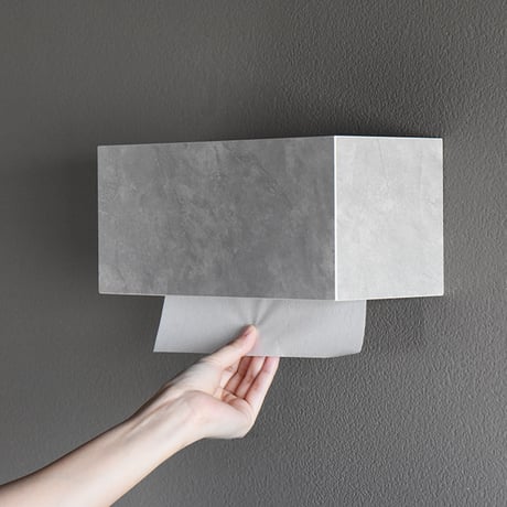 ペーパータオルホルダー Paper Towel Dispenser モルタル調 グレー ミニ モノトーン 小判  壁掛け ペーパータオル ケース ディスペンサー トイレ 洗面所 業務用 おしゃれ