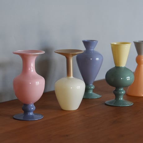 MINI VASE -TWO TONE- amabro アマブロ ミニベース ツートーン フラワーベース 花瓶 一輪挿し ガラス オブジェ 置物 ペールカラー ディスプレイ インテリア雑貨 おしゃれ
