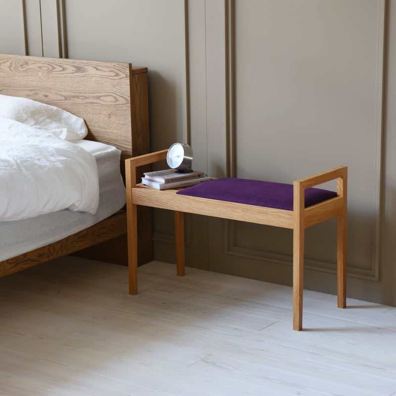 Elna ベンチスツール/オーク材【配送料込み/軒先渡し】エントランス