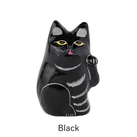 インドの招き猫 - PAPER MACHE CAT DOLL - amabro アマブロ まねきねこ 置物 ハンドメイド インド雑貨 オブジェ 縁起物 インテリア雑貨