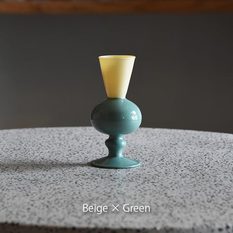 MINI VASE -TWO TONE- amabro アマブロ ミニベース ツートーン フラワーベース 花瓶 一輪挿し ガラス オブジェ 置物 ペールカラー ディスプレイ インテリア雑貨 おしゃれ