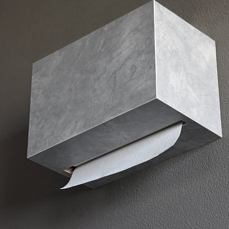 ペーパータオルホルダー Paper Towel Dispenser モルタル調 グレー モノトーン 小判 中判 壁掛け ペーパータオル ケース ディスペンサー トイレ 洗面所 業務用 おしゃれ 手拭き