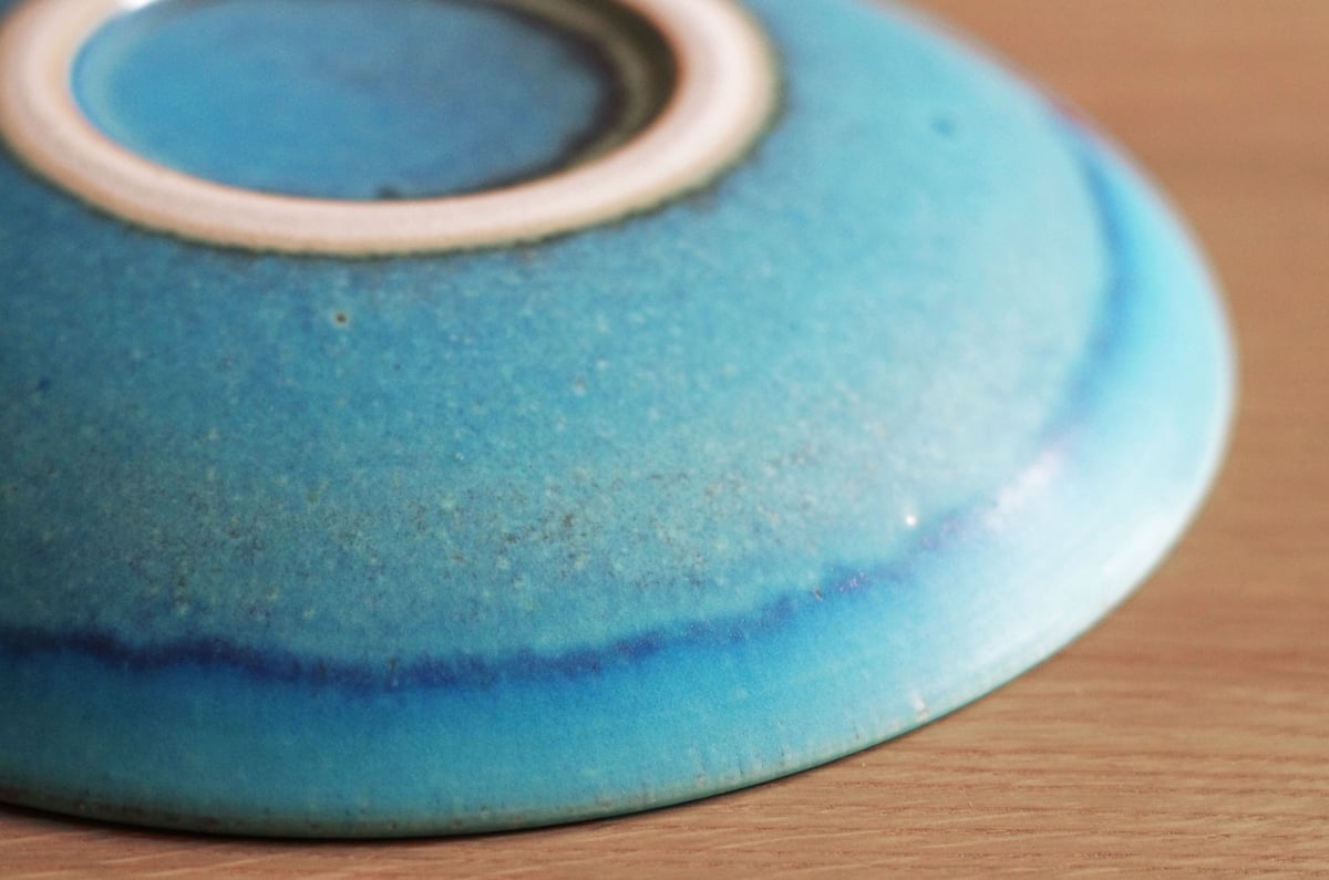 信楽焼 土耳古青 大皿 飾皿 信楽焼 皿A（L）トルコブルー プレート 陶器 和食器 陶芸 釉薬