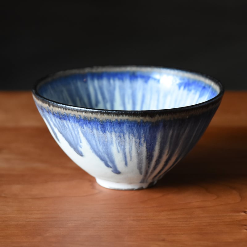 丹波焼 信凜窯 仲岡信人 彩色灰釉 ボウル 青｜Tamba pottery
