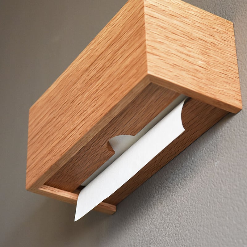 ペーパータオルホルダー Paper Towel Dispenser 天然木 オーク ミニ