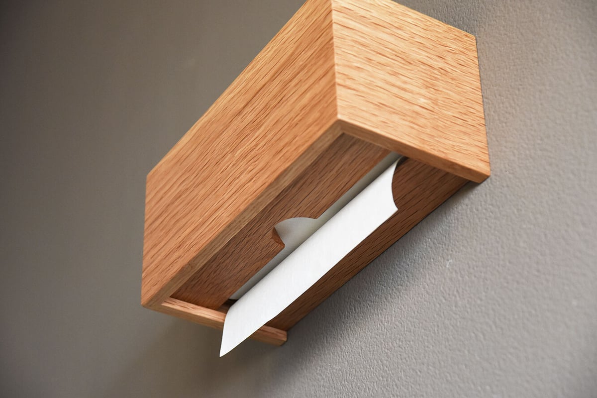 ペーパータオルホルダー Paper Towel Dispenser 天然木 オーク ミニ