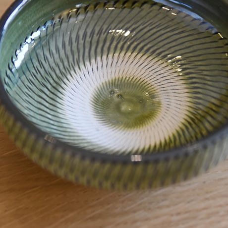 小鹿田焼 坂本庸一窯 切立皿 緑 和食器 民藝 飛び鉋 釉薬 器 うつわ 飛び鉋 焼物 陶芸 ギフト プレゼント 結婚祝い 新築祝い