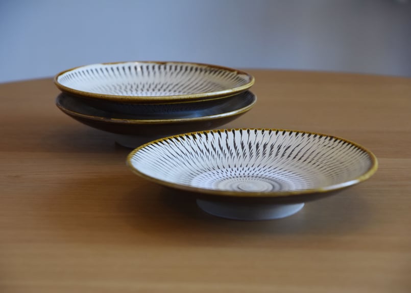 小鹿田焼(坂本庸一窯) 6寸皿 Onta ware Onta-yaki Japanese po 小鹿田焼(坂本庸一窯) 6寸皿 Onta ware Onta-yaki Japanese po